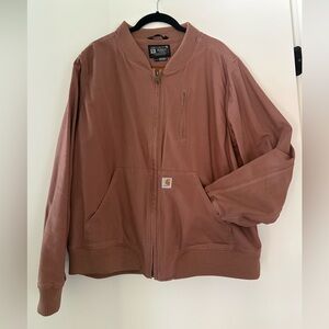 Carhartt Relaxed Fit Zip-Up Jacket | 1X Dusty Rose Clay